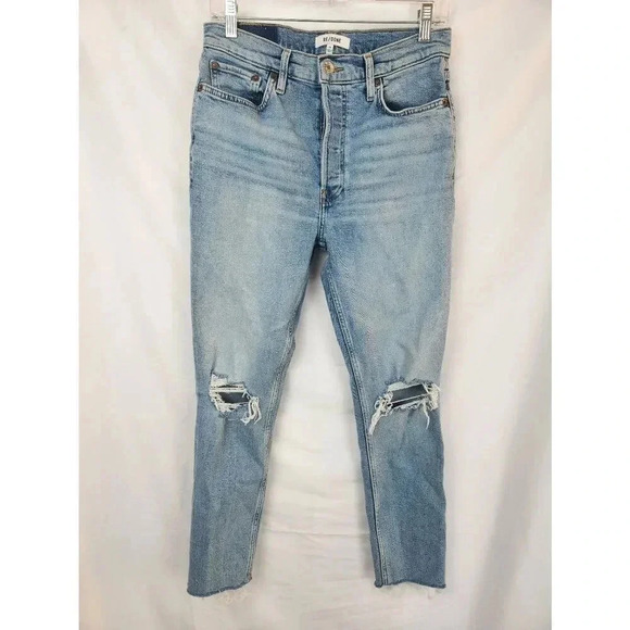 RE/DONE Jeans Skinny Distressed Size 29. Light Dusk Destroy. - Picture 1 of 10